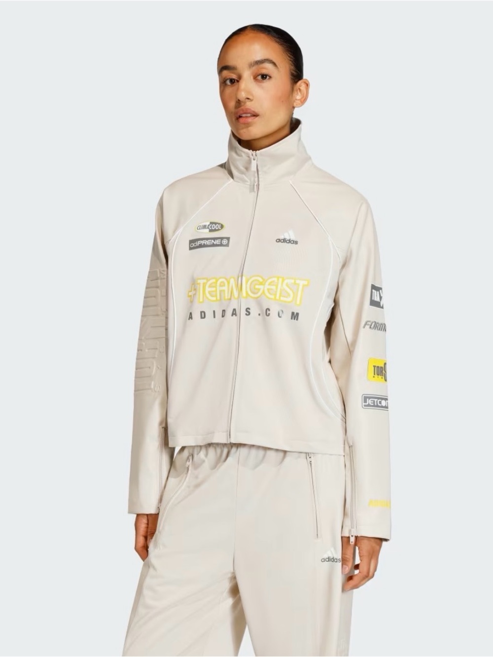 adidas Beige Bomber Jacket with Teamgeist Graphics
